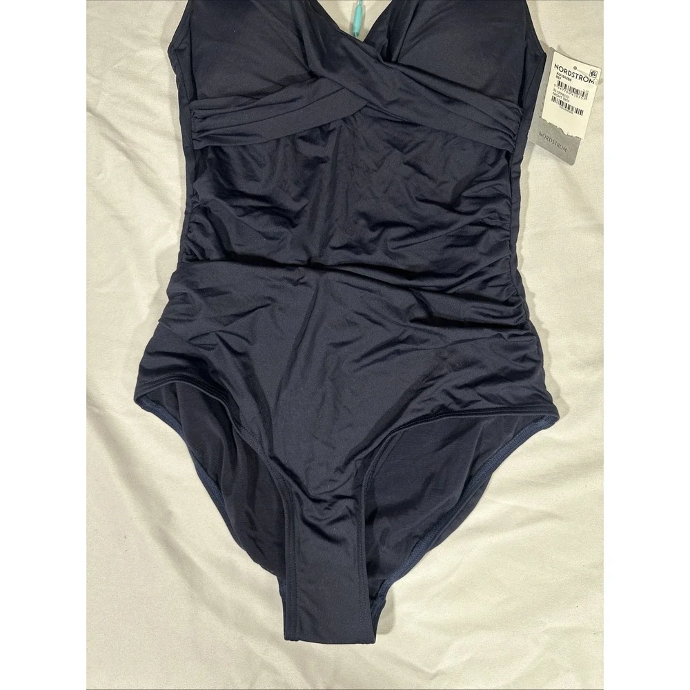 NWT $119 Sea Level [ 6 US ] Cross Front Multifit One-Piece Swimsuit‎ Blue#6926